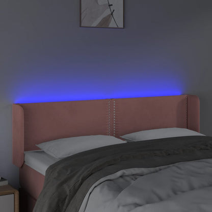 Testiera a LED Rosa 147x16x78/88 cm in Velluto