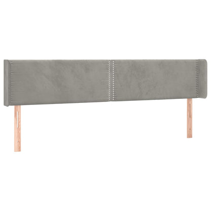 Testiera a LED Grigio Chiaro 183x16x78/88 cm in Velluto