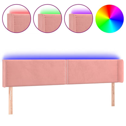Testiera a LED Rosa 203x16x78/88 cm in Velluto