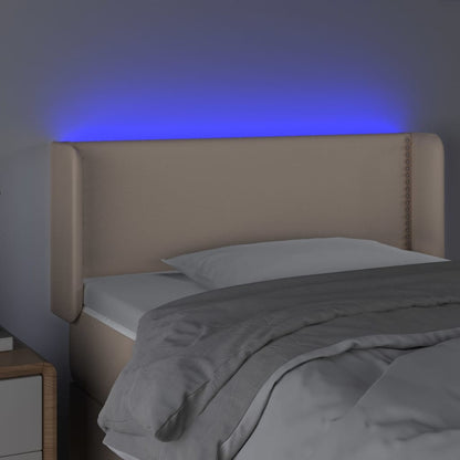 Testiera Cappuccino a LED 83x16x78/88 cm in Similpelle