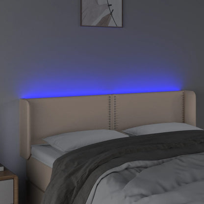 Testiera Cappuccino a LED 147x16x78/88 cm in Similpelle