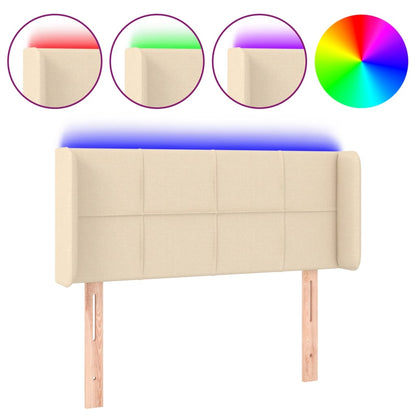 Testiera a LED Crema 83x16x78/88 cm in Tessuto