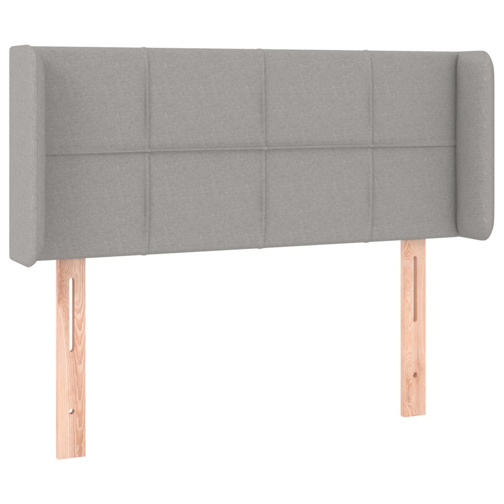 Testiera Grigio Chiaro a LED 93x16x78/88 cm in Tessuto