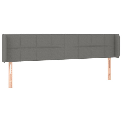 Testiera a LED Grigio Scuro 163x16x78/88 cm in Tessuto