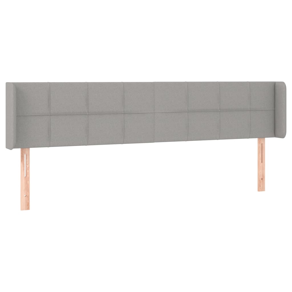 Testiera a LED Grigio Chiaro 183x16x78/88 cm in Tessuto