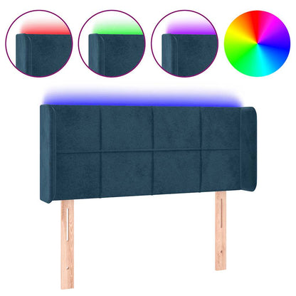Testiera a LED Blu scuro 93x16x78/88 cm in Velluto
