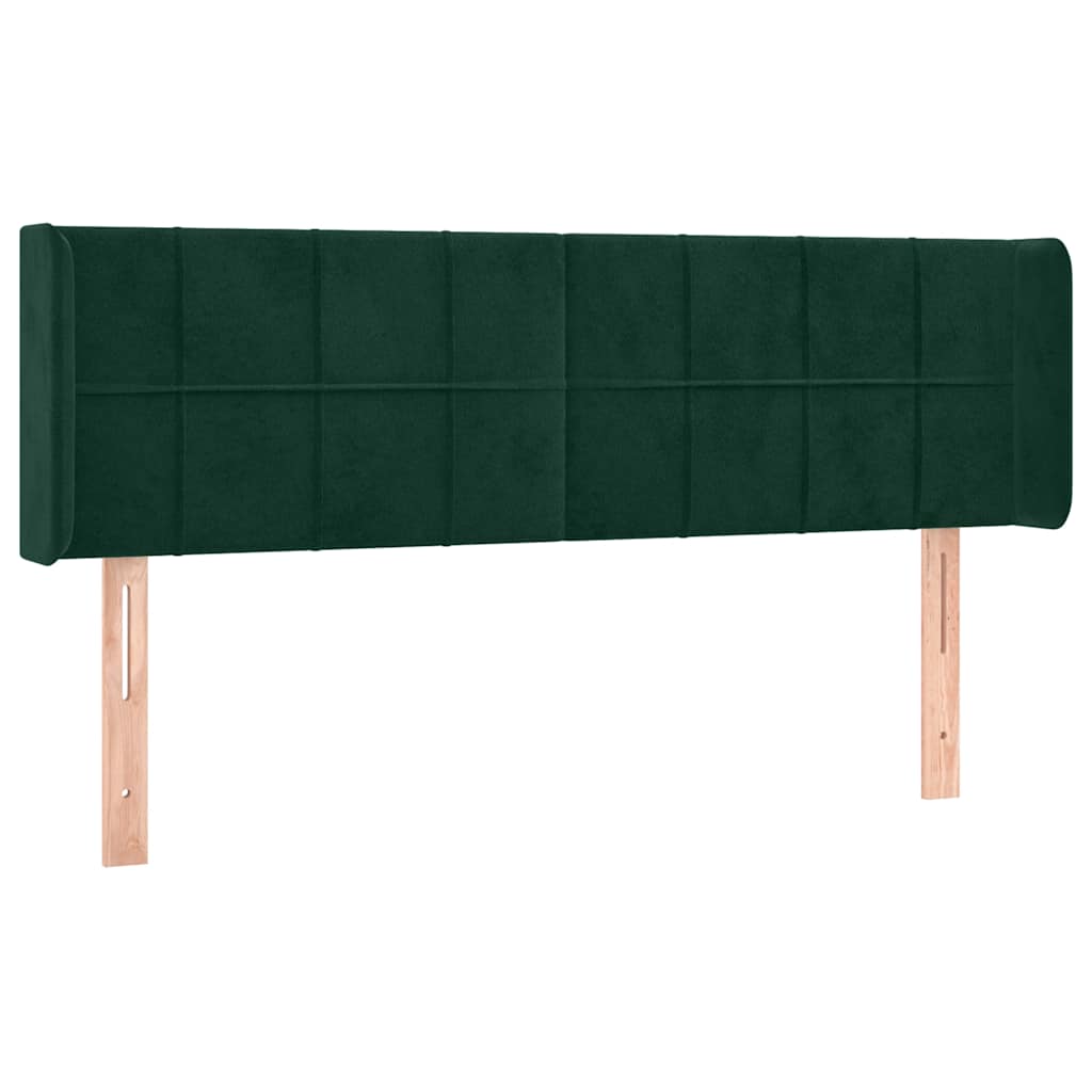 Testiera a LED Verde Scuro 147x16x78/88 cm in Velluto