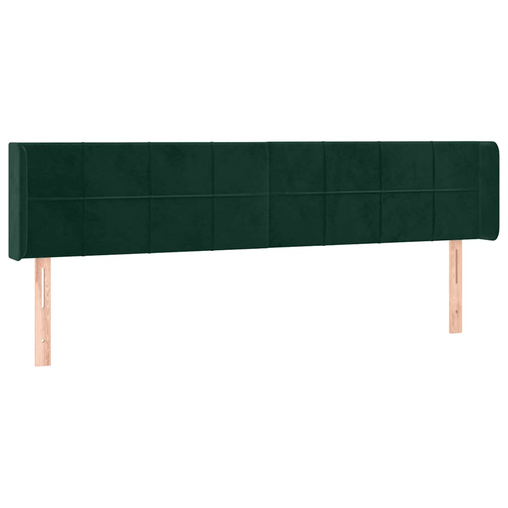 Testiera a LED Verde Scuro 163x16x78/88 cm in Velluto