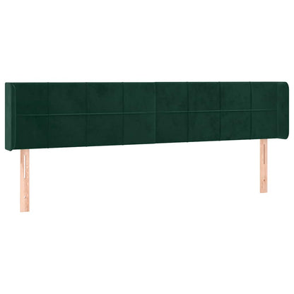 Testiera a LED Verde Scuro 183x16x78/88 cm in Velluto
