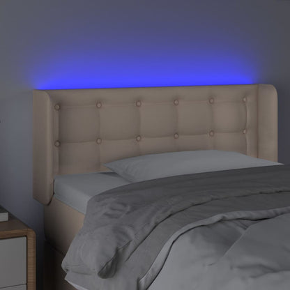 Testiera Cappuccino a LED 93x16x78/88 cm in Similpelle