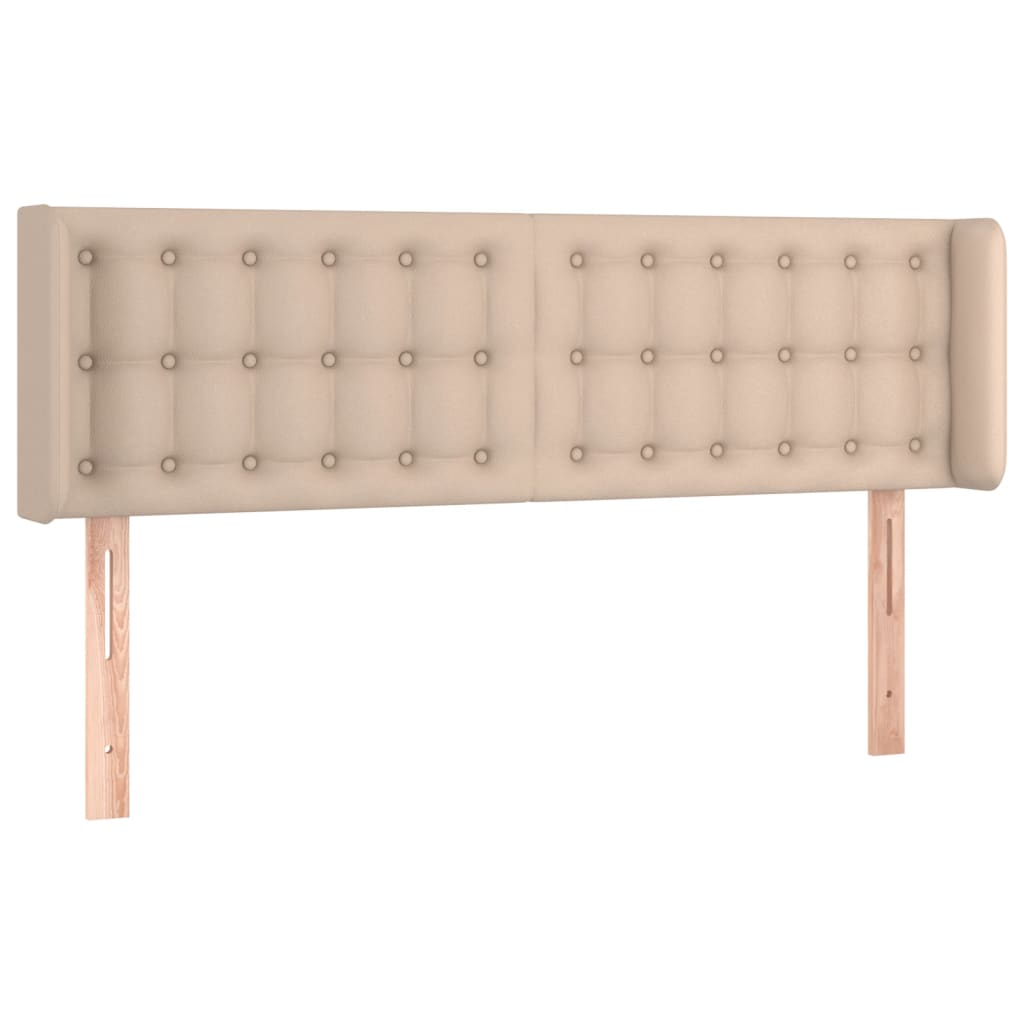 Testiera Cappuccino a LED 147x16x78/88 cm in Similpelle