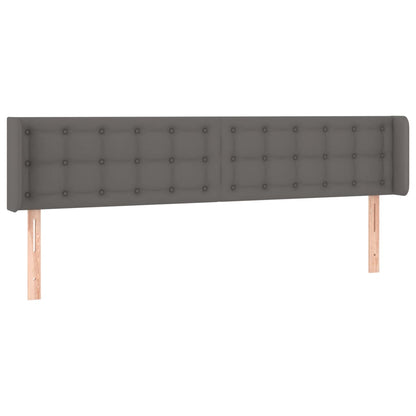 Testiera a LED Grigio 163x16x78/88 cm in Similpelle