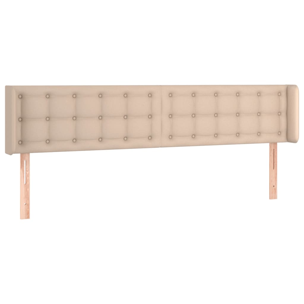 Testiera Cappuccino a LED 203x16x78/88 cm in Similpelle