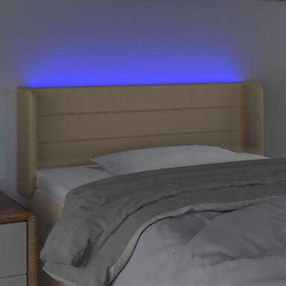 Testiera a LED Crema 93x16x78/88 cm in Tessuto