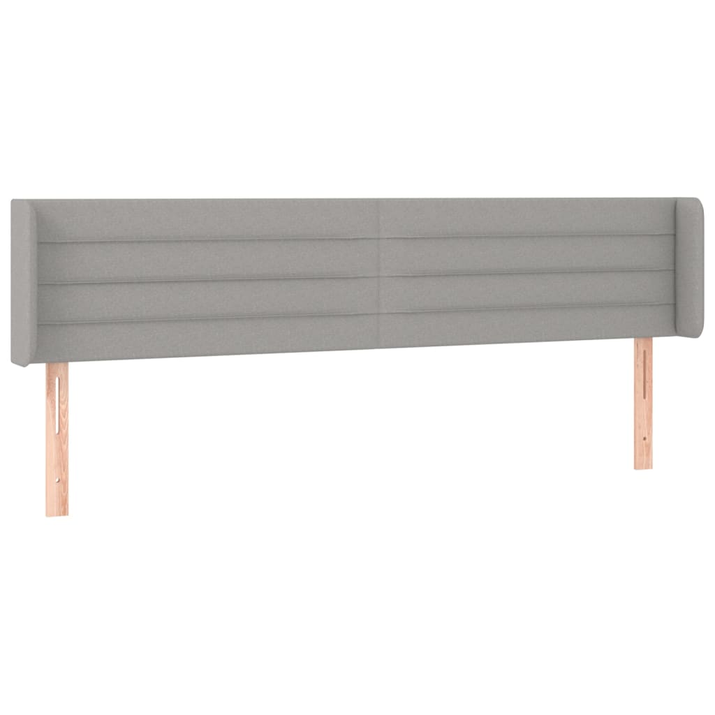 Testiera a LED Grigio Chiaro 203x16x78/88 cm in Tessuto
