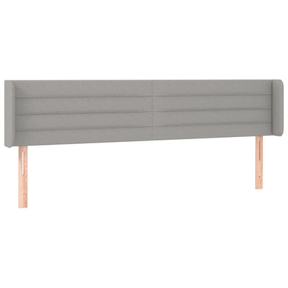Testiera a LED Grigio Chiaro 203x16x78/88 cm in Tessuto