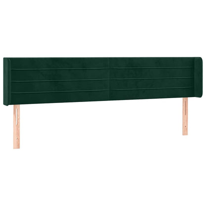 Testiera a LED Verde Scuro 203x16x78/88 cm in Velluto