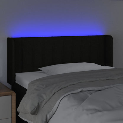 Testiera a LED Nera 83x16x78/88 cm in Tessuto