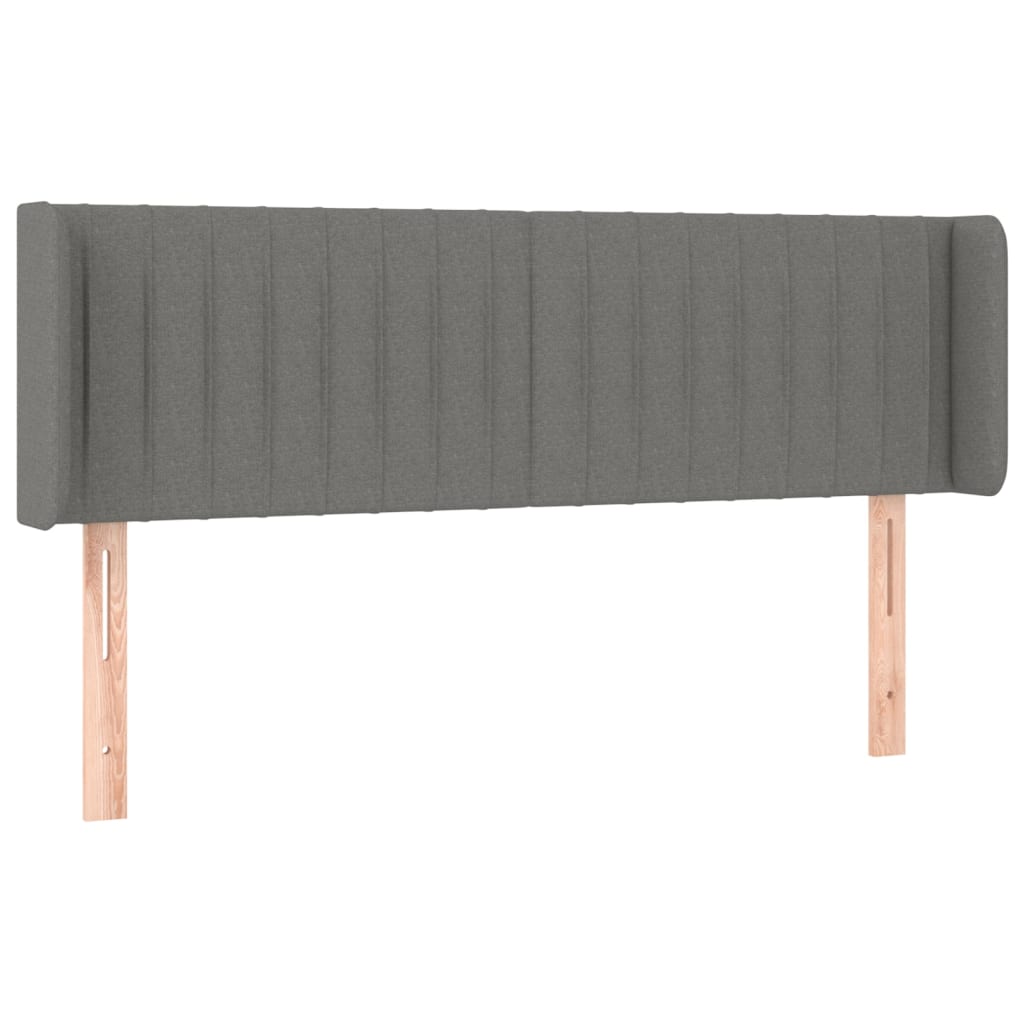 Testiera a LED Grigio Scuro 147x16x78/88 cm in Tessuto