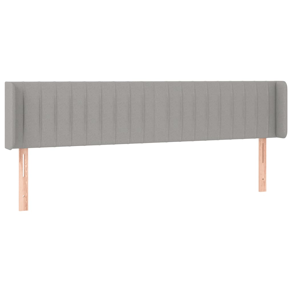 Testiera a LED Grigio Chiaro 183x16x78/88 cm in Tessuto