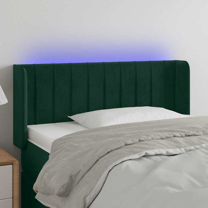Testiera a LED Verde Scuro 83x16x78/88 cm in Velluto