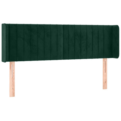 Testiera a LED Verde Scuro 147x16x78/88 cm in Velluto