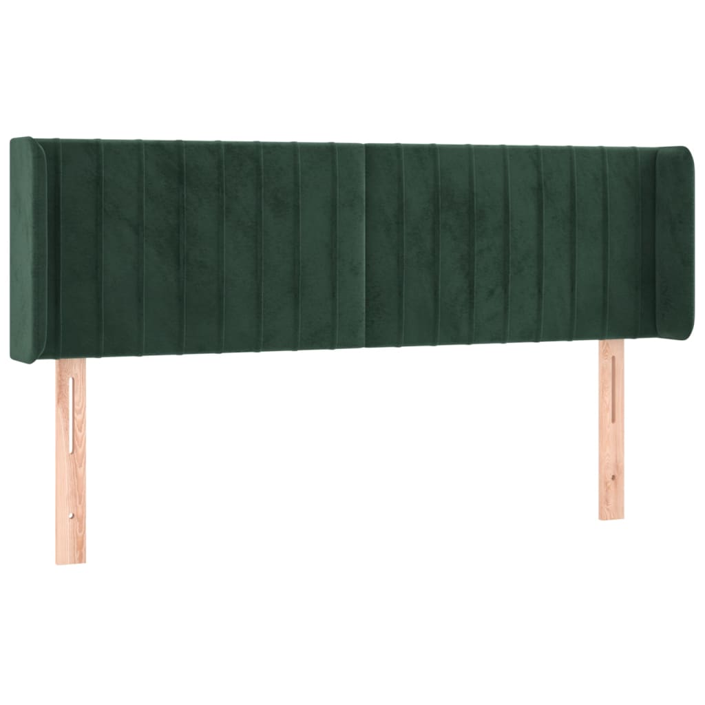 Testiera a LED Verde Scuro 147x16x78/88 cm in Velluto