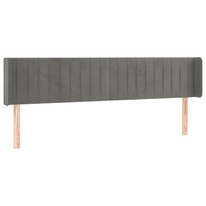 Testiera a LED Grigio Chiaro 163x16x78/88 cm in Velluto