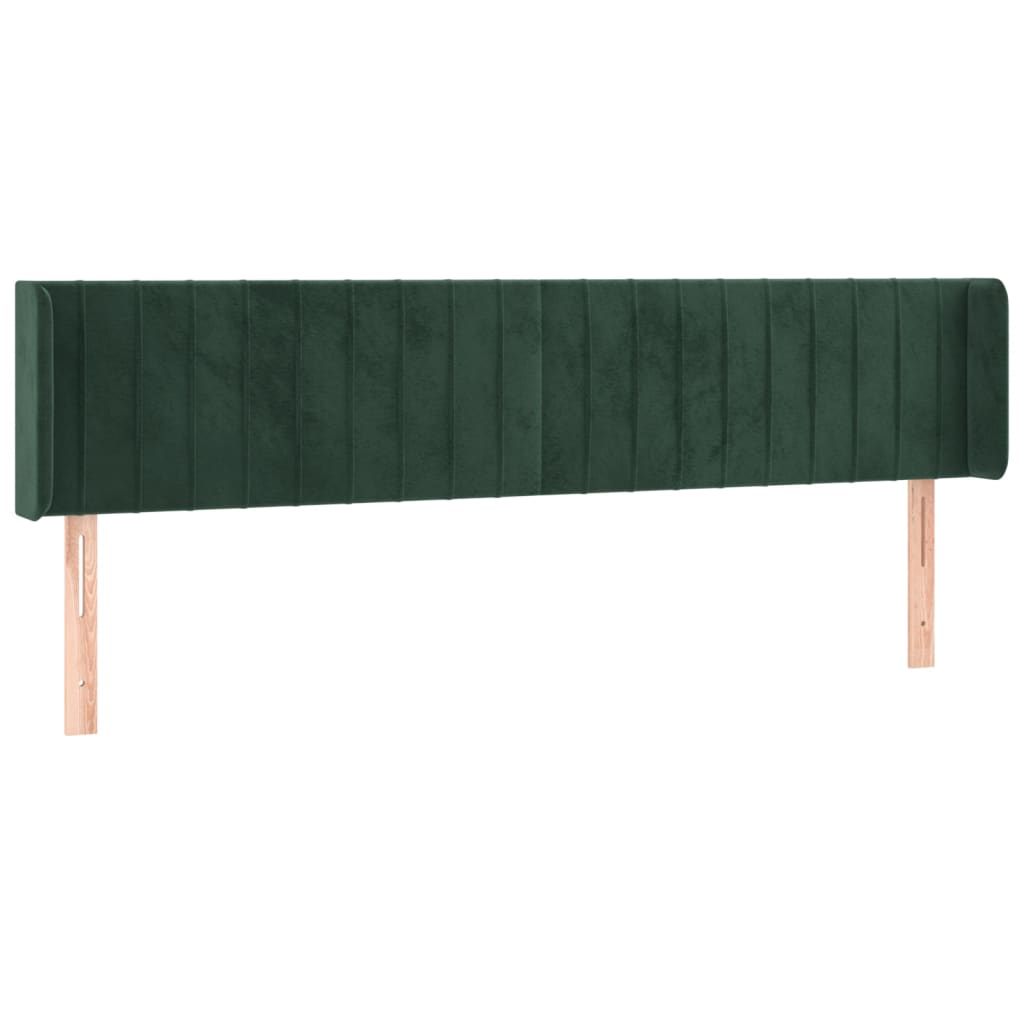 Testiera a LED Verde Scuro 203x16x78/88 cm in Velluto