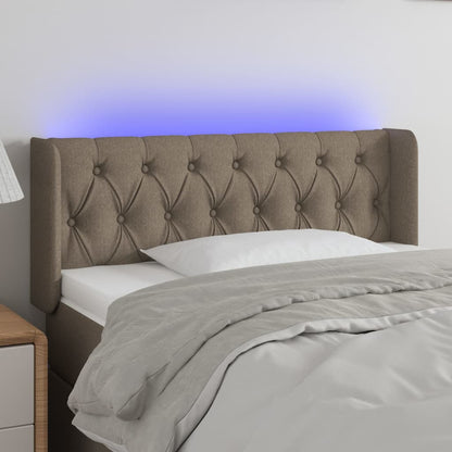 Testiera a LED Tortora 103x16x78/88 cm in Tessuto