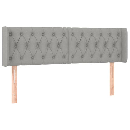 Testiera a LED Grigio Chiaro 163x16x78/88 cm in Tessuto