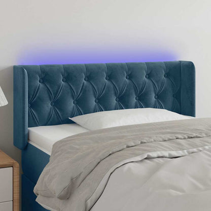Testiera a LED Blu scuro 93x16x78/88 cm in Velluto