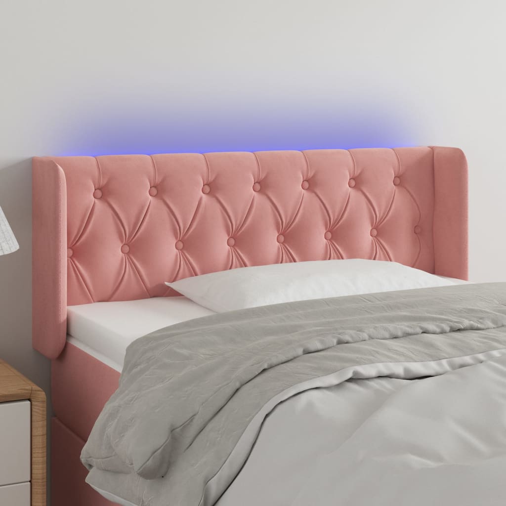 Testiera a LED Rosa 103x16x78/88 cm in Velluto