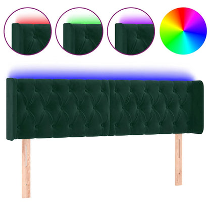 Testiera a LED Verde Scuro 147x16x78/88 cm in Velluto