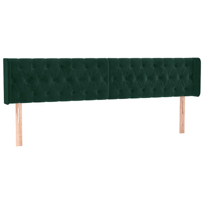 Testiera a LED Verde Scuro 203x16x78/88 cm in Velluto