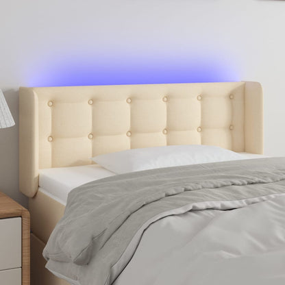 Testiera a LED Crema 83x16x78/88 cm in Tessuto