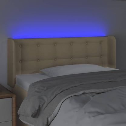Testiera a LED Crema 103x16x78/88 cm in Tessuto