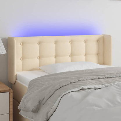Testiera a LED Crema 103x16x78/88 cm in Tessuto