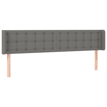 Testiera a LED Grigio Scuro 163x16x78/88 cm in Tessuto