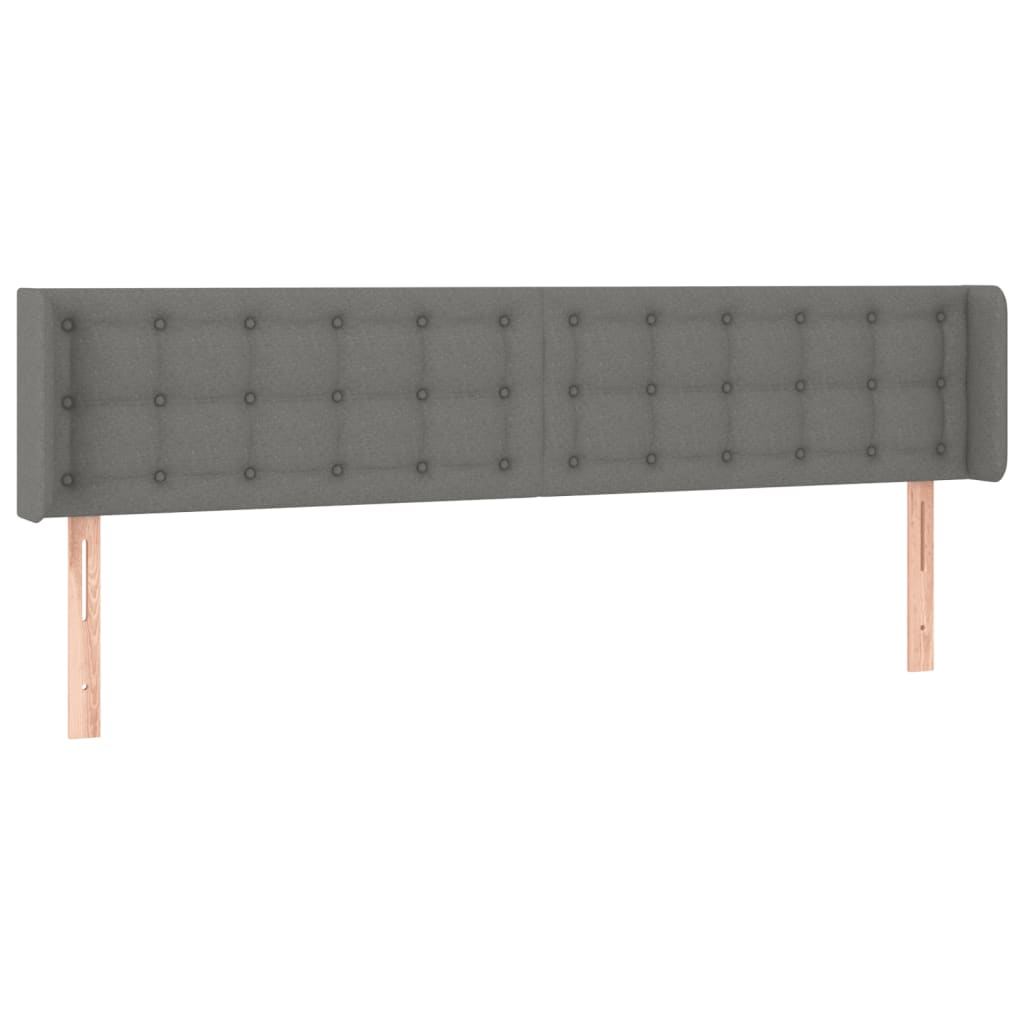 Testiera a LED Grigio Scuro 163x16x78/88 cm in Tessuto