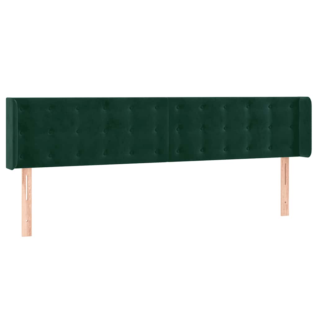 Testiera a LED Verde Scuro 163x16x78/88 cm in Velluto
