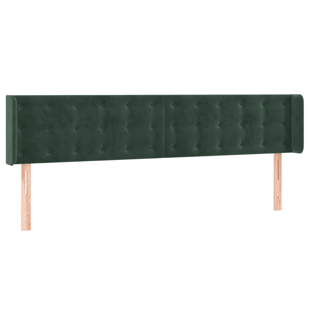 Testiera a LED Verde Scuro 183x16x78/88 cm in Velluto