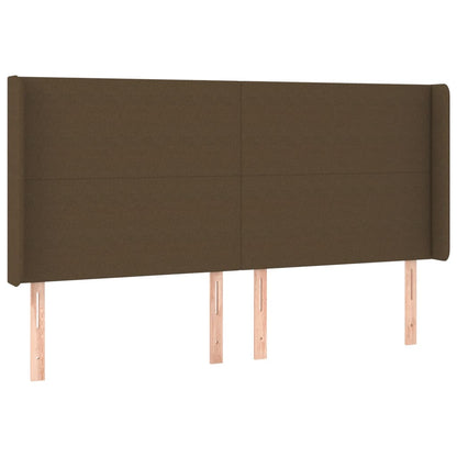 Testiera a LED Marrone Scuro 163x16x118/128 cm in Tessuto