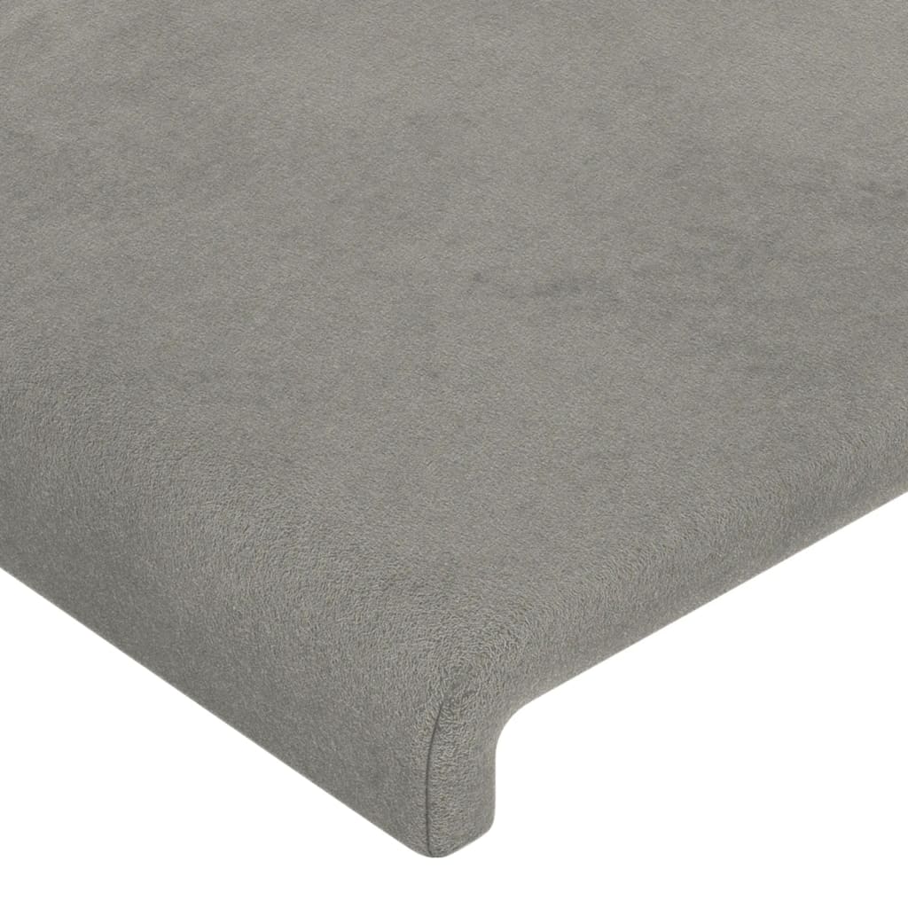Testiera a LED Grigio Chiaro 103x16x118/128 cm in Velluto