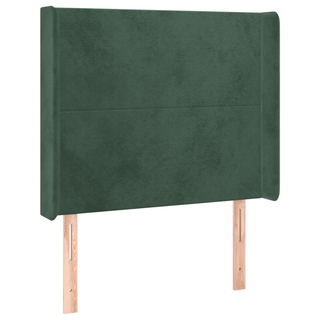 Testiera a LED Verde Scuro 103x16x118/128 cm in Velluto