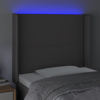 Testiera a LED Grigio 83x16x118/128 cm in Similpelle