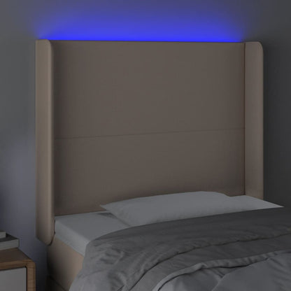 Testiera a LED Cappuccino 83x16x118/128 cm in Similpelle