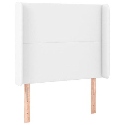 Testiera a LED Bianco 103x16x118/128 cm in Similpelle