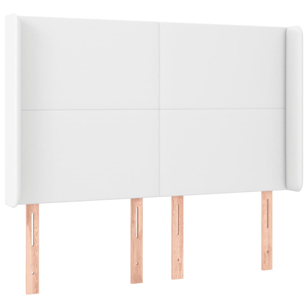 Testiera a LED Bianco 147x16x118/128 cm in Similpelle