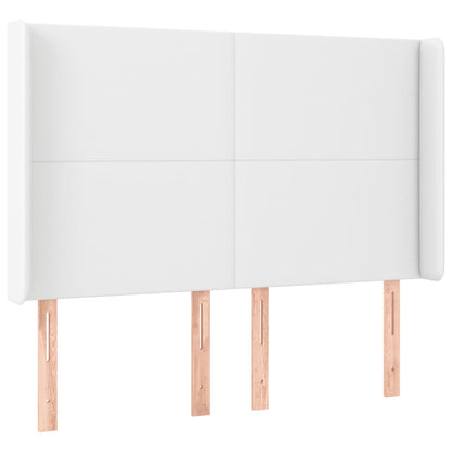 Testiera a LED Bianco 147x16x118/128 cm in Similpelle